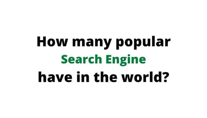 How many popular Search Engine have in the world